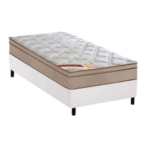 Cama Box Solteiro: Colchão Molas Castor Bonnel Revolution + Base Crc Courano Branco(88X188)