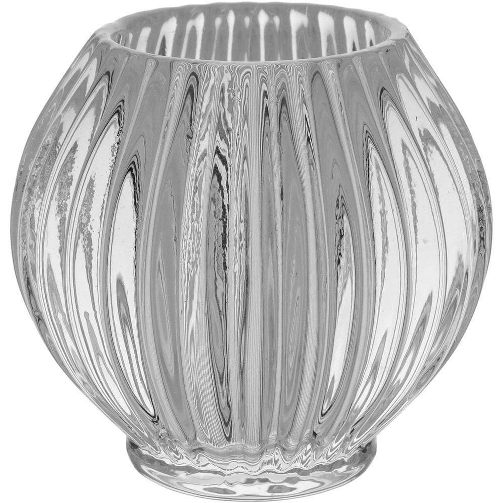 Castiçal 9X9X9Cm Vidro Transp