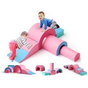 Blocos de Espuma Lischwert, Brinquedos de Escalada para Bebês, 5 Peças com Bloco Dobrável e Túnel, Conjunto de Atividades Internas, Para