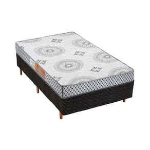 Cama Box Solteiro: Colchão Espuma Polar Pérola + Base Crc Rústico Black(88X188)