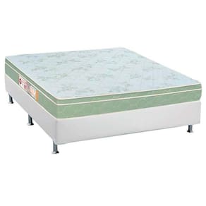 Cama Box Casal: Colchão Espuma Castor D33 Sleep Max + Base Crc Courano White(138X188)