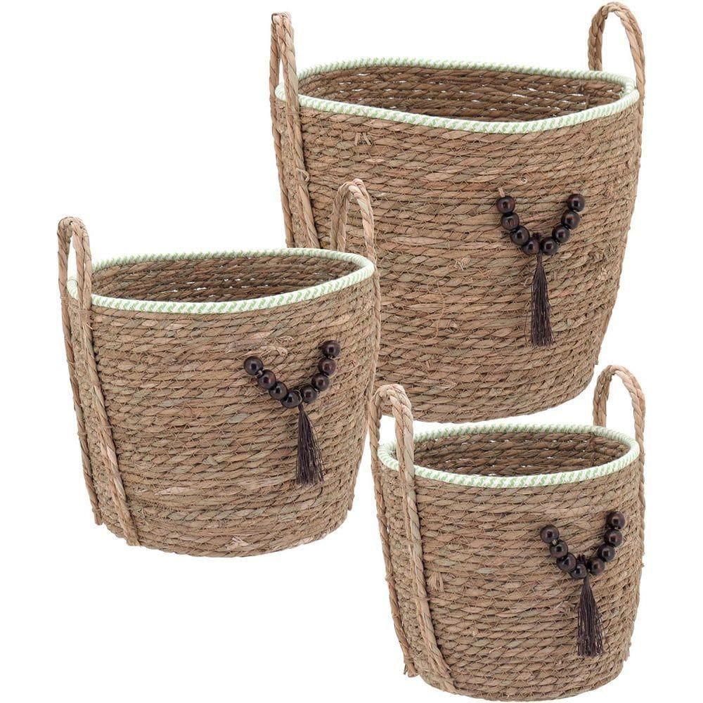 Abigail Cesta Fibra Verde 3Pç