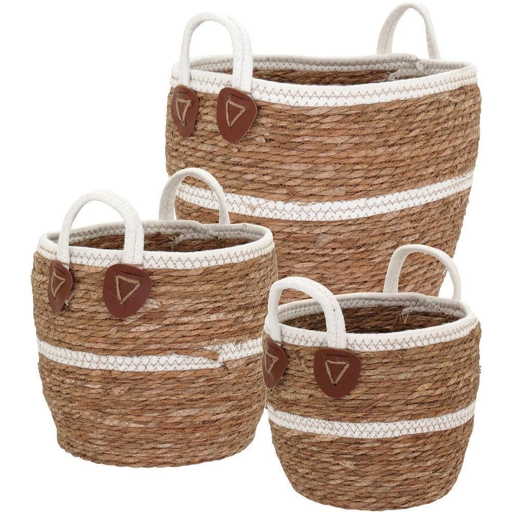 Cesta Fibra Natural 3Pç