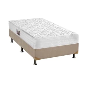 Cama Box Solteiro: Colchão Espuma Herval D45 Top + Box Suede Bege(88X188)