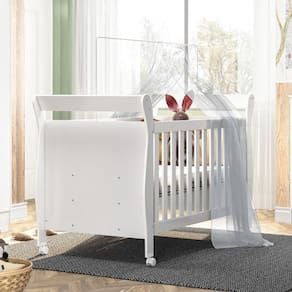 Berço Mini Cama Slim Branco Em Mdf Grades Em Pvc Tigus Baby