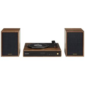 Toca-discos Crosley CR7019A-WA Alto 3Speed com Bluetooth, Rádio FM e Caixas de Som Estéreo Correspondentes, Nogueira