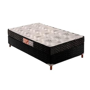 Cama Box Solteiro: Colchão Espuma Paropas D45 Pasquale Black + Base Crc Suede Black(88X188)