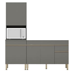 Paneleiro E Balcão Gabinete Sem Tampo 150cm Lina K02 Gris - Mpozenato