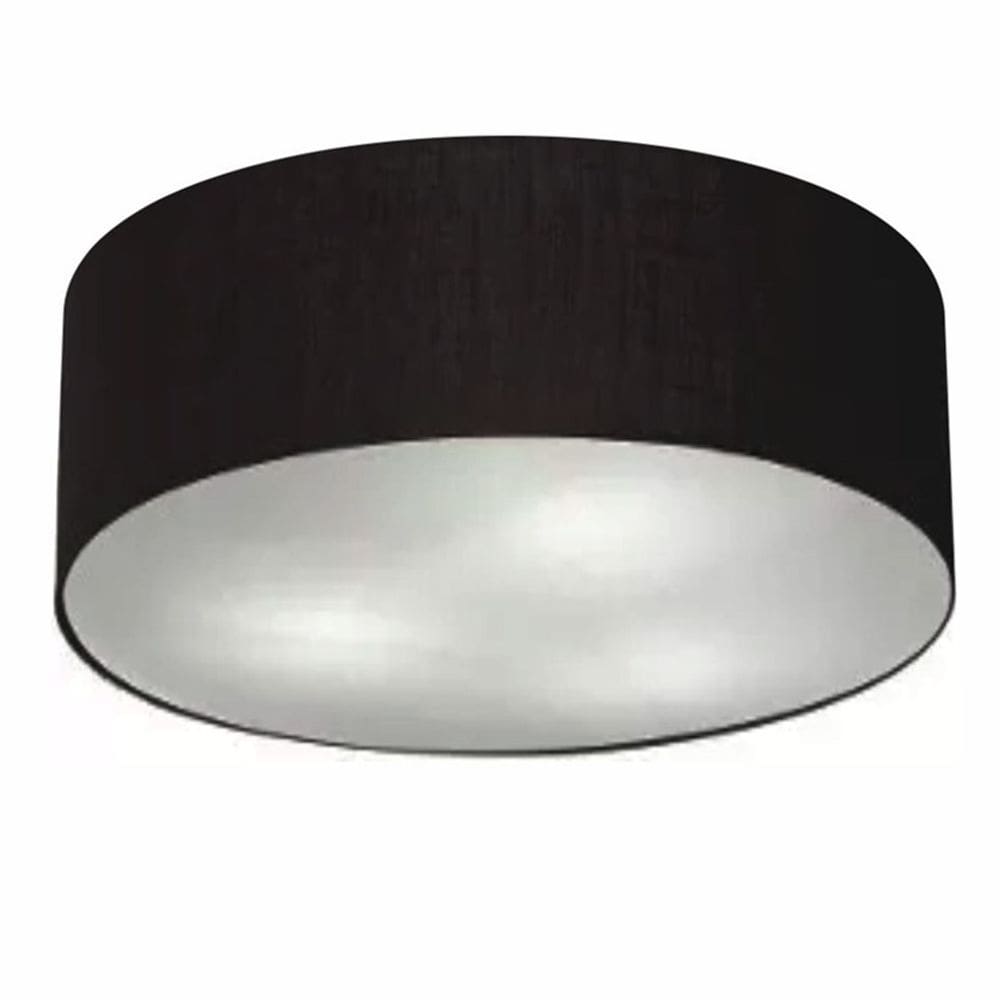 Plafon Cilíndrico Md-3057 Cúpula em Tecido 55x15cm Preto - Bivolt