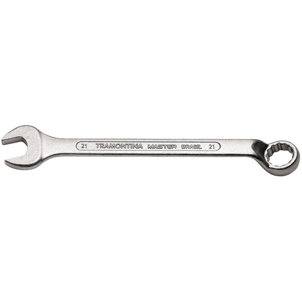 Chave Combinada 21 Mm Com Pescoço Tramontina Com Corpo Forjado Em Aço Especial Cromado Tramontina