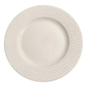 Prato Porcelana Raso 27cm Branco Martelado Schmidt