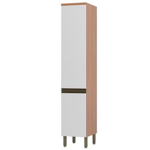 Paneleiro De Cozinha Bárbara 40cm 2 Portas Freijó E Branco
