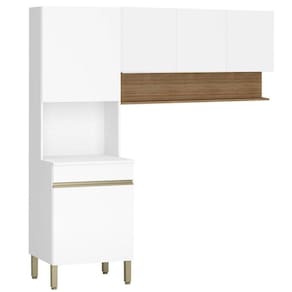Armário De Cozinha 150cm Com Paneleiro Lina K02 Supremo/freijó - Mpozenato