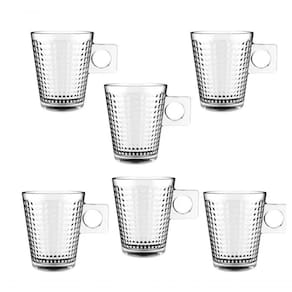 Jogo Com 06 Xícaras 80 Ml Coffe Time Em Vidro Full Fitt