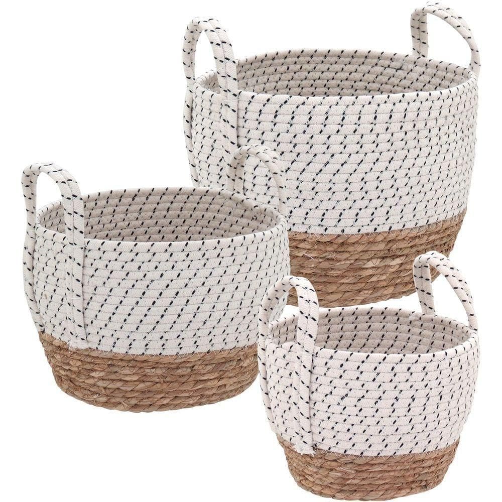 Kigali Cesta Fibra Branco 3Pç