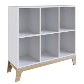 Estante Infantil Com 6 Nichos Organizadores 93cm Favo De Mel 008 Branco - Completa Móveis