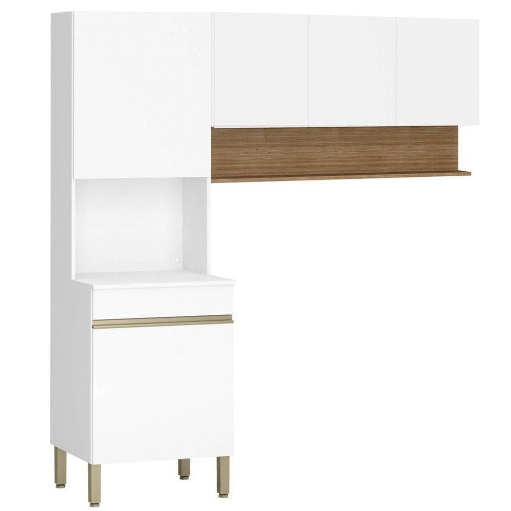 Armário De Cozinha 120cm Com Paneleiro Lina K02 Supremo/freijó - Mpozenato