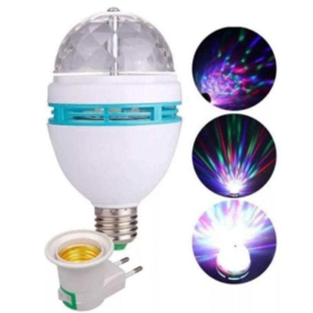 Luz Led Globo Rotativa Rgb Festa Neon