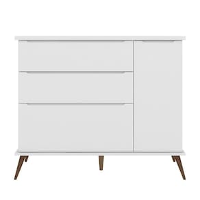Cômoda Infantil Com 1 Portas E 3 Gavetas Melinda Cor Branco Phoenix Baby