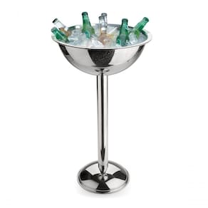 Champanheira Com Pedestal De Aço Inox Balde De Gelo 12,2 Litros Chapagneira De Chão Festa Evento