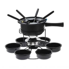 Aparelho De Fondue Antiaderente Base Giratória Carroussel 16 Peças Para Fondue De Chocolate Queijo