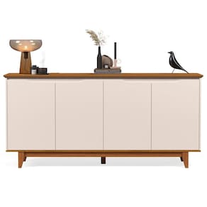 Buffet Aparador 4 Portas Flop Off White-freijó - Casa Chick