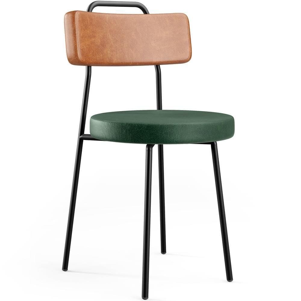 Cadeira Decorativa Estofada Para Sala De Jantar Barcelona L02 Couríssimo Camel Facto Verde