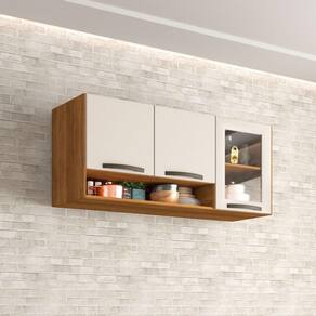 Aéreo 03 Portas Reflecta Valência Branco Salleto Móveis Cinamomo Com Off White