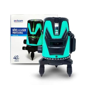 Nível Laser 40m 2 Linhas Recarregável Exbom ângulo 360º