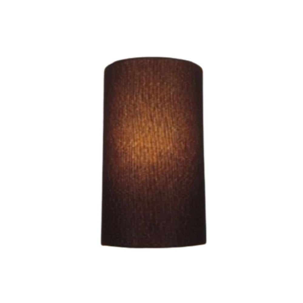 Arandela Meia Cana Md-2031 Cúpula em Tecido 30/18x16cm Café - Bivolt