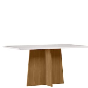 Mesa Jantar Retangular 160 x 90 Com Vidro 3mm Julia Sem Cadeiras - Ype - Off White - ÉdeCasaMóveis