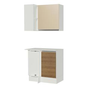 Kit Canto Reto Smart MDF 2 PortasNichoRustic CremaMadesa