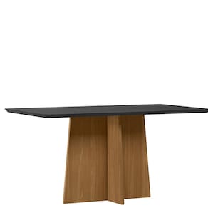 Mesa Jantar Retangular 160 x 90 Com Vidro 3mm Julia Sem Cadeiras - Ype - Preto - ÉdeCasaMóveis