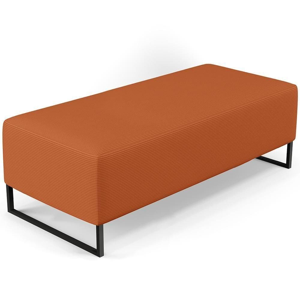 Puff Decorativo Sala De Estar Bali W01 Base Ferro 120x50 Cm Tecido Terracota