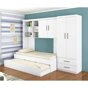Jogo De Quarto Infantil Com 4 Peças Com 4 Portas E 2 Gavetas Chiara Cor Branco Phoenix Baby