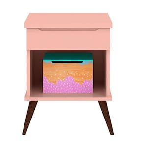 Mesa De Apoio Infantil Com 1 Nicho Melinda Cor Rosê Phoenix Baby