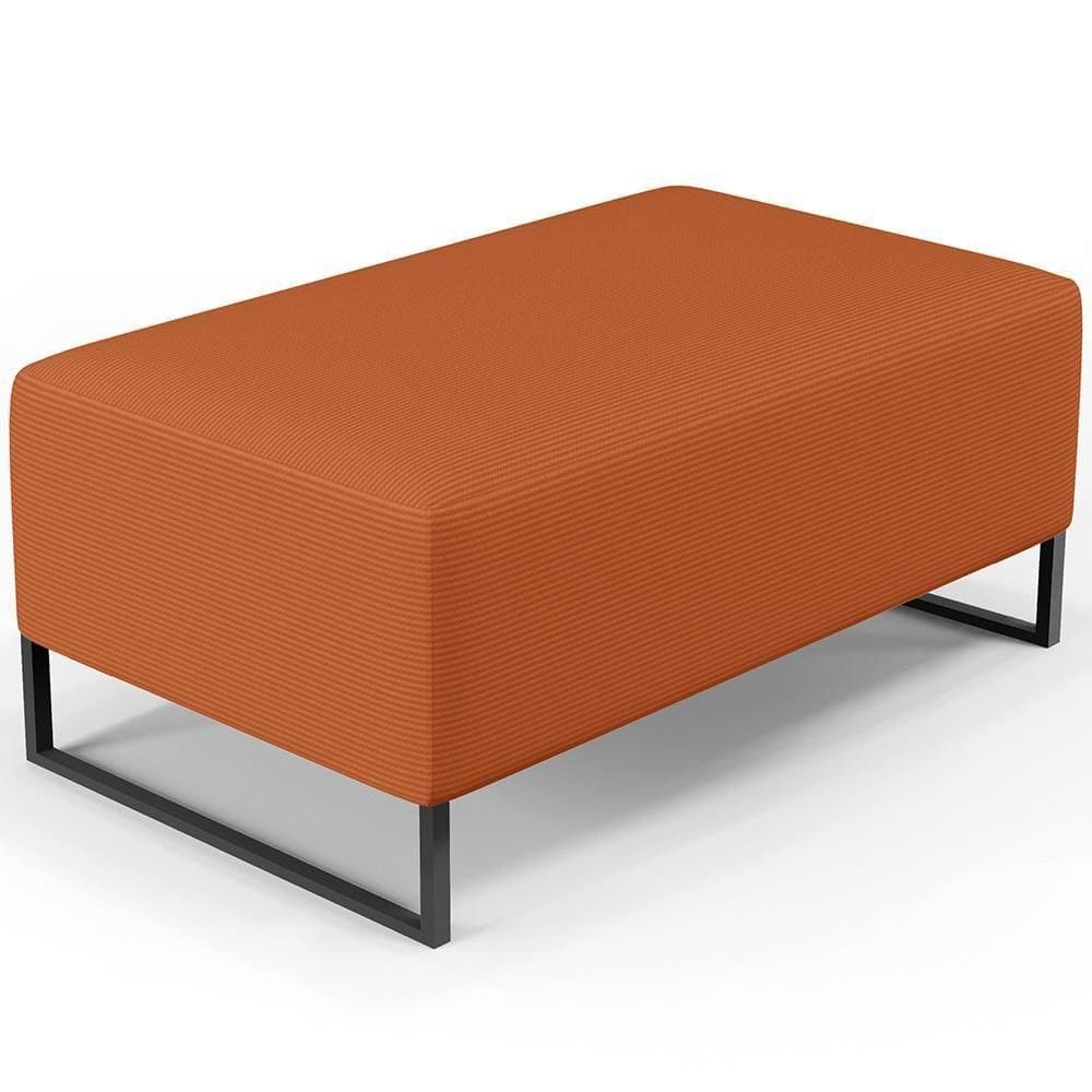 Puff Decorativo Para Sala De Estar Cléo W01 Base De Ferro 90cm Tecido Terracota