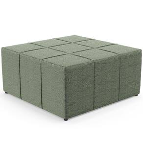Puff Decorativo Para Sala De Estar Quadrado Milano 90x90cm W01 Bouclê Oliva - Lyam Decor