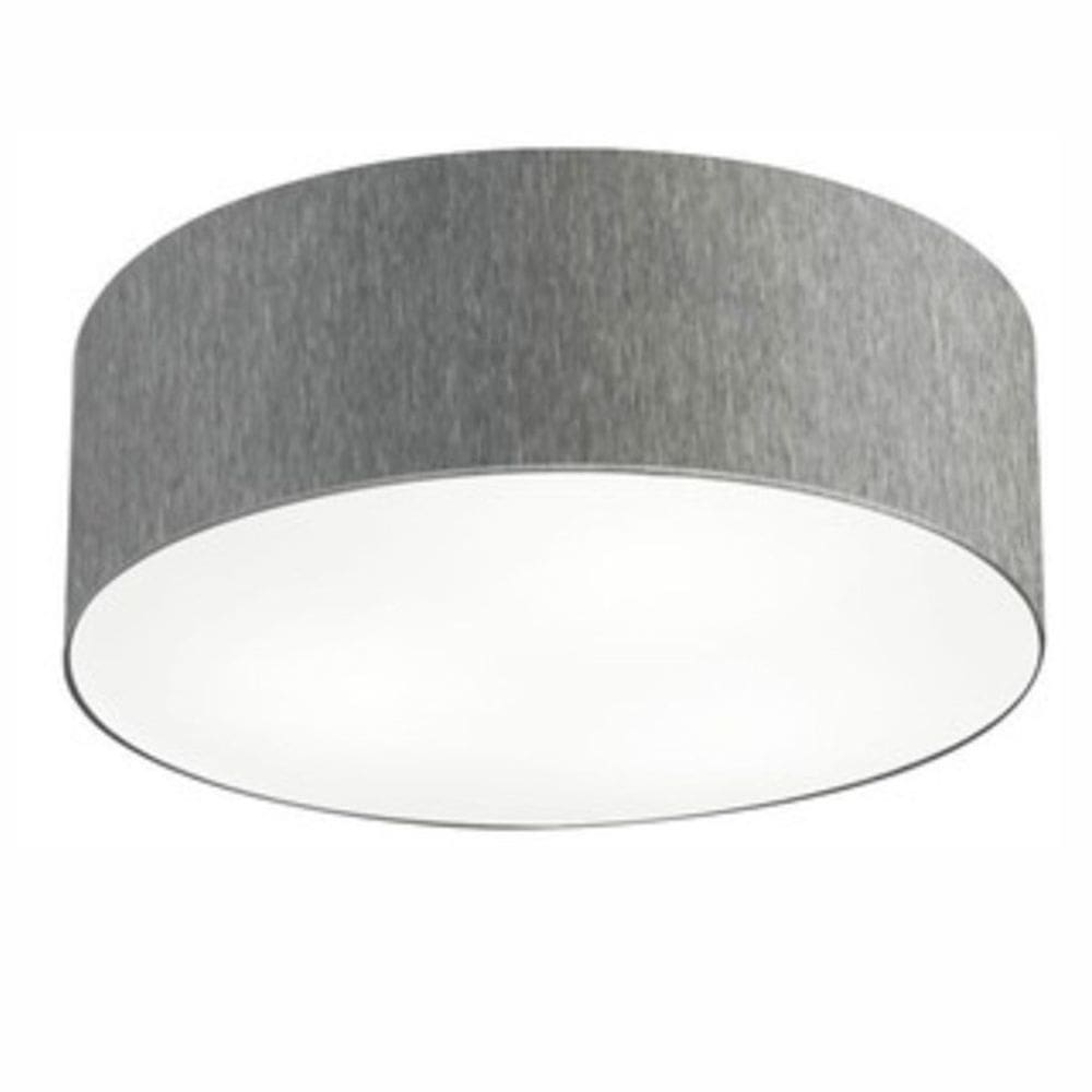 Plafon Cilíndrico Md-3049 Cúpula em Tecido 70x15cm Rustico Cinza - Bivolt