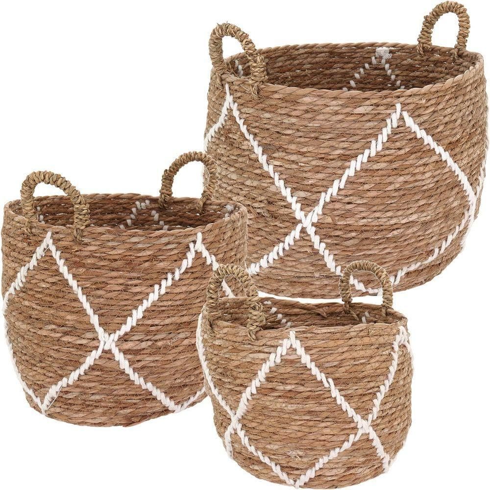 Cesta Fibra Natural 3Pç