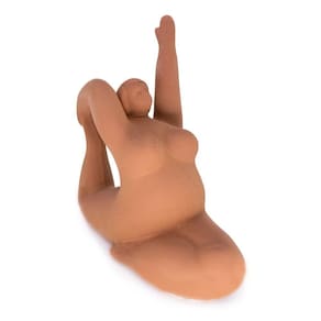Escultura Yoga Terra Em Cerâmica Sala Estilo Nórdico 22,3 Cm F04 - D`rossi