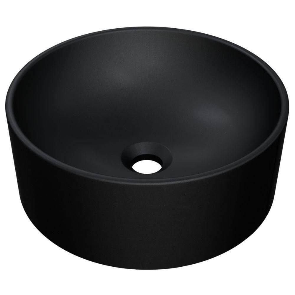 Cuba De Apoio Redonda Para Banheiro Lavabo C01 Bl34w Preto Matte Fosca - Lyam