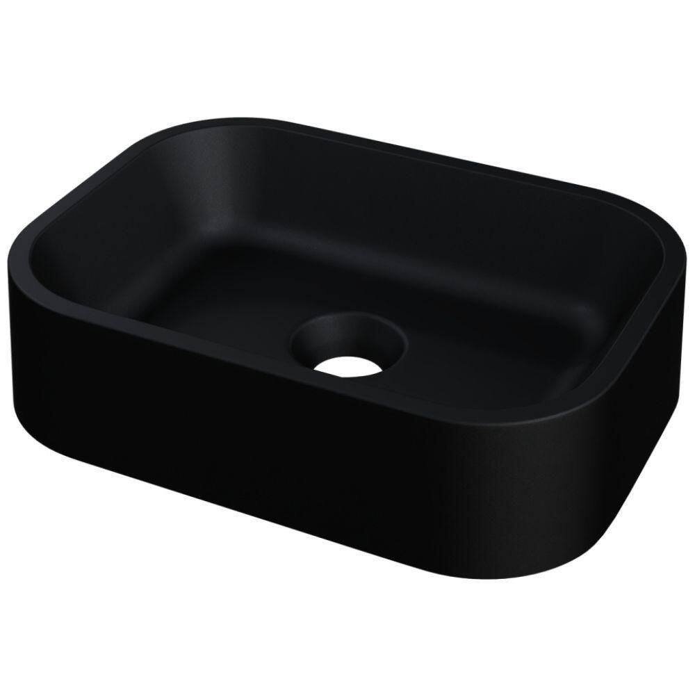 Cuba De Apoio Retangular Para Banheiro Lavabo C01 Br37w Preto Matte Fosca - Lyam