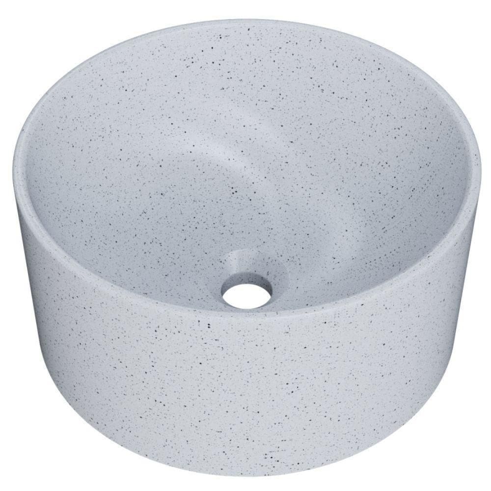Cuba De Apoio Redonda Para Banheiro Lavabo C01 Bl30w Branco Granit Matte - Lyam