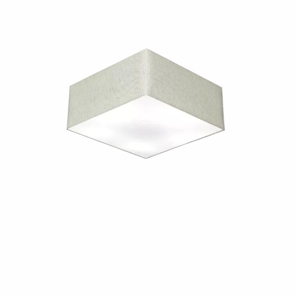Plafon Quadrado Md-3000 Cúpula em Tecido 12/25x25cm Rustico Cinza - Bivolt