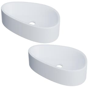 Kit 02 Cubas De Apoio Gota Para Banheiro Lavabo C01 Bg43w Branca Matte Fosca - Lyam