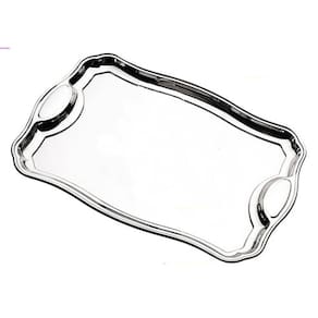 Bandeja Tramontina Classic Retangular Em Aço Inox Com Alças 49 X 34 Cm