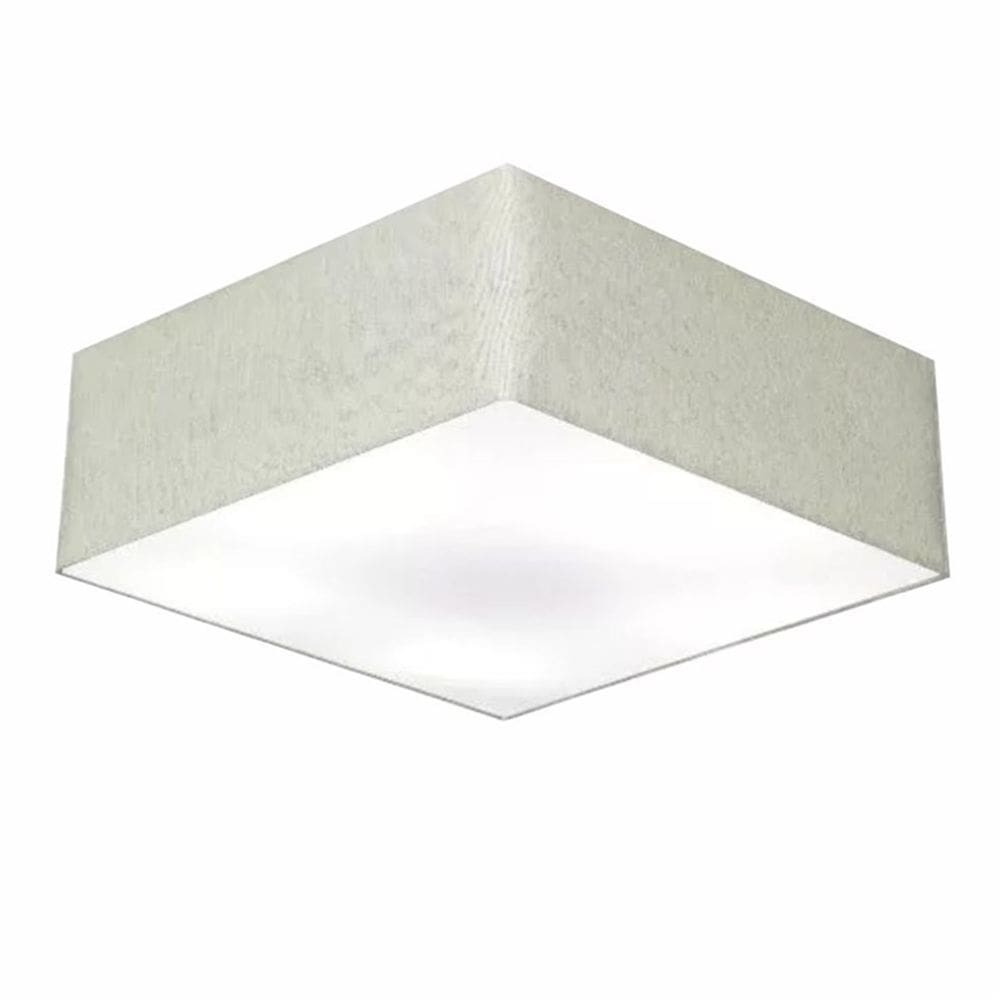 Plafon Quadrado Md-3051 Cúpula em Tecido 15/45x45cm Rustico Cinza - Bivolt