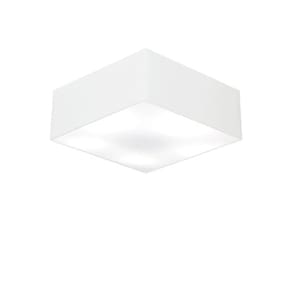 Plafon Quadrado Md-3050 Cúpula em Tecido 12/40x40cm Branco - Bivolt