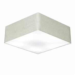 Plafon Quadrado Md-3052 Cúpula em Tecido 15/60x60cm Rustico Cinza - Bivolt